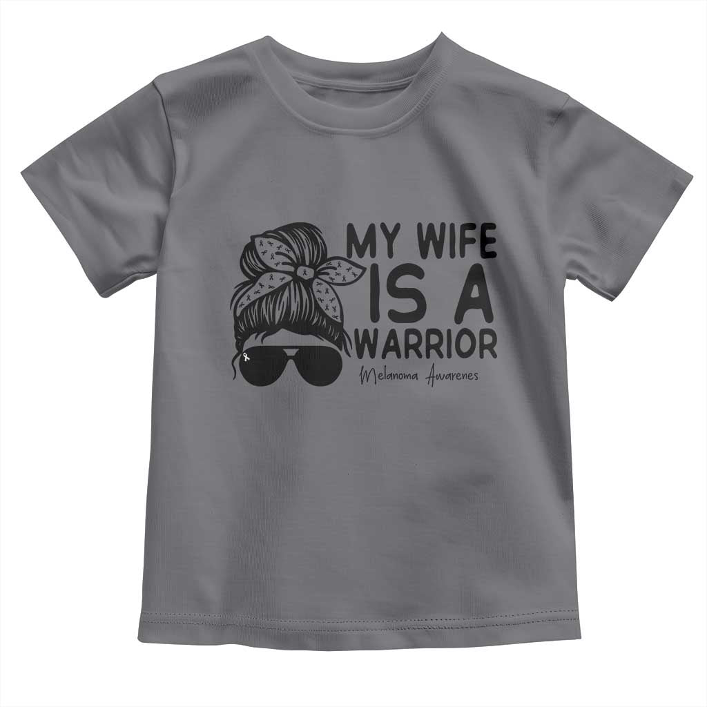 My Wife Is A Warrior Toddler T Shirt Melanoma Awareness Husband Gift TS12 Charcoal Print Your Wear