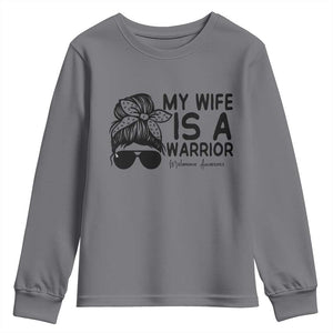 My Wife Is A Warrior Youth Sweatshirt Melanoma Awareness Husband Gift TS12 Charcoal Print Your Wear