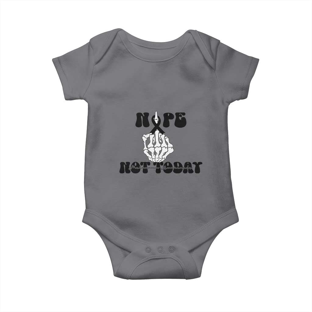 Melanoma Fighter Gift Baby Onesie Funny Skeleton Nope Not Today TS12 Charcoal Print Your Wear