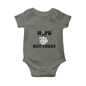 Melanoma Fighter Gift Baby Onesie Funny Skeleton Nope Not Today TS12 Military Green Print Your Wear