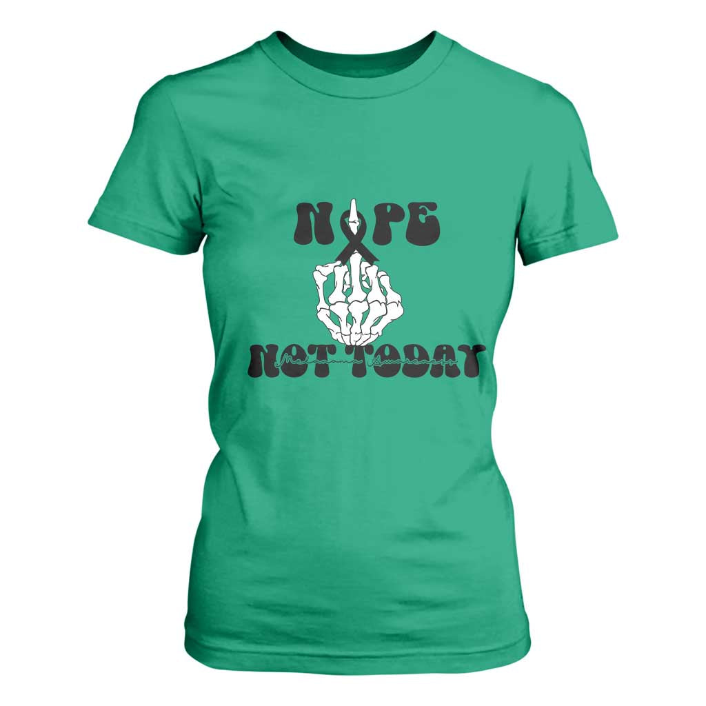 Melanoma Fighter Gift T Shirt For Women Funny Skeleton Nope Not Today TS12 Irish Green Print Your Wear