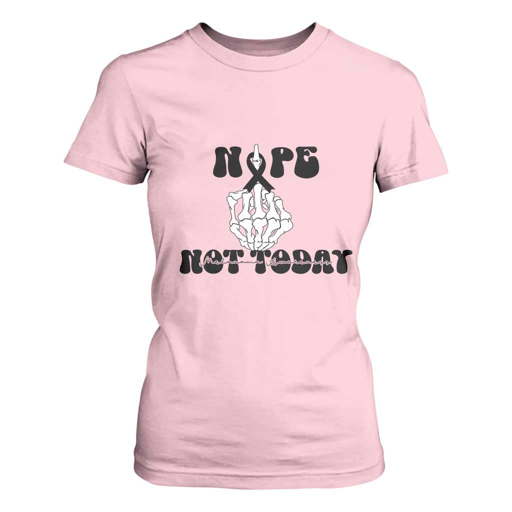 Melanoma Fighter Gift T Shirt For Women Funny Skeleton Nope Not Today TS12 Light Pink Print Your Wear