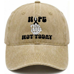 Melanoma Fighter Gift Washed Cotton Baseball Cap Funny Skeleton Nope Not Today TS12 Print Your Wear