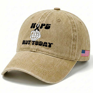 Melanoma Fighter Gift Washed Cotton Baseball Cap Funny Skeleton Nope Not Today TS12 Print Your Wear