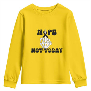 Melanoma Fighter Gift Youth Sweatshirt Funny Skeleton Nope Not Today TS12 Daisy Print Your Wear