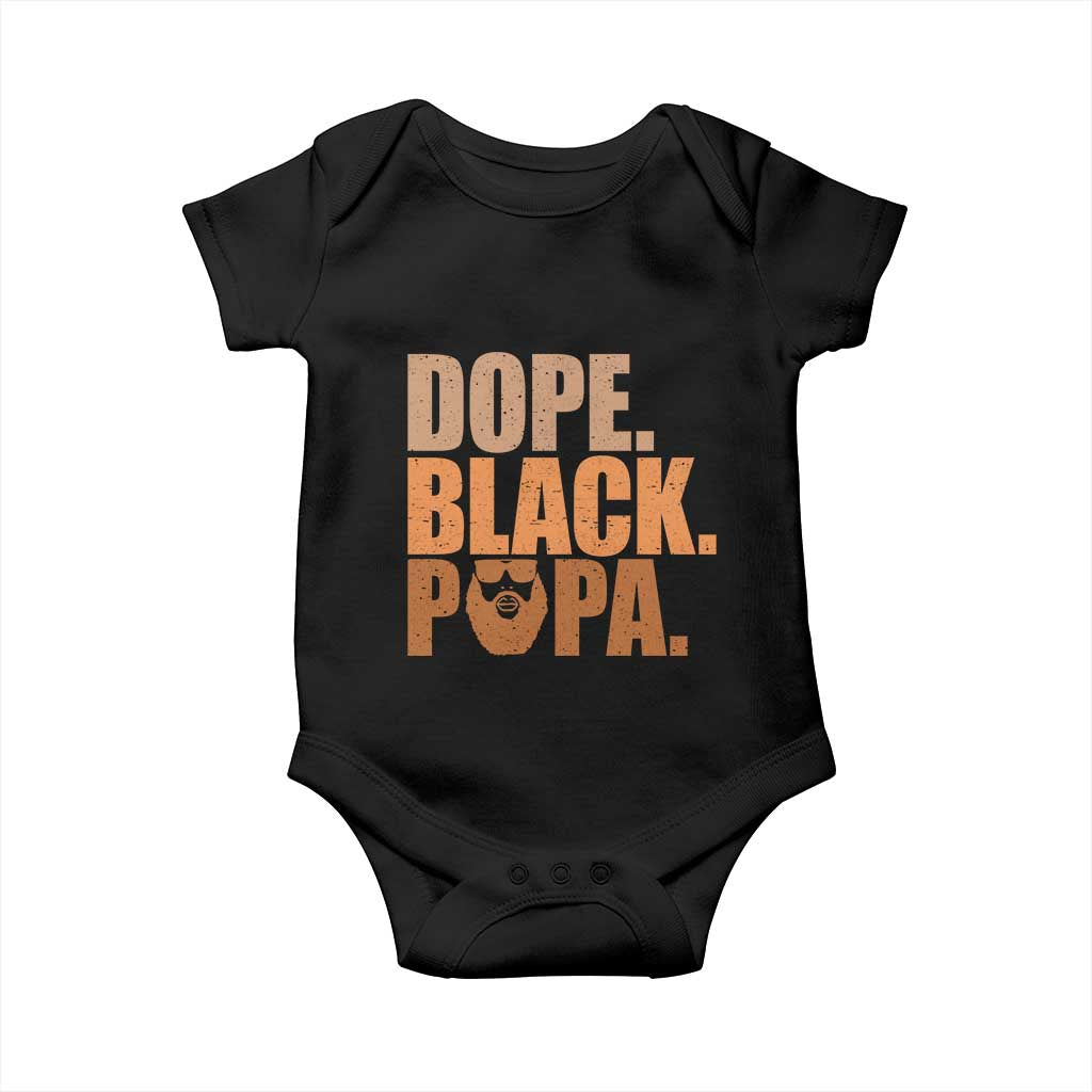 Dope Black Papa Baby Onesie Proud African American Fathers Day Gift
