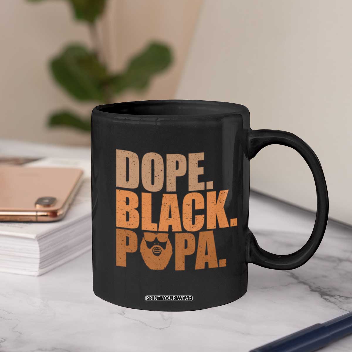 Dope Black Papa Coffee Mug Proud African American Fathers Day Gift