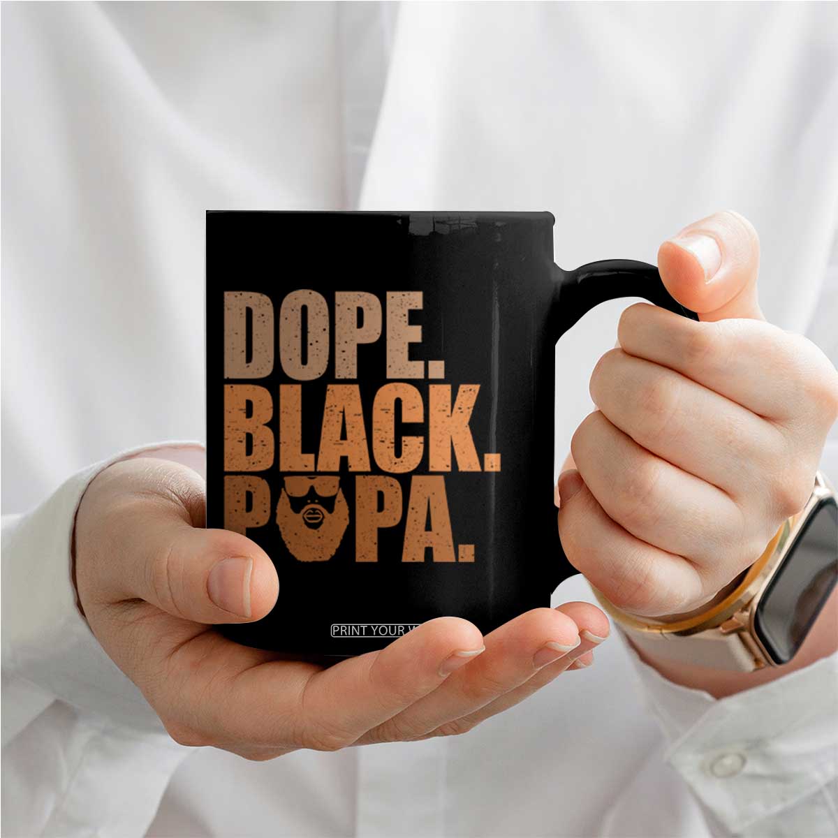 Dope Black Papa Coffee Mug Proud African American Fathers Day Gift