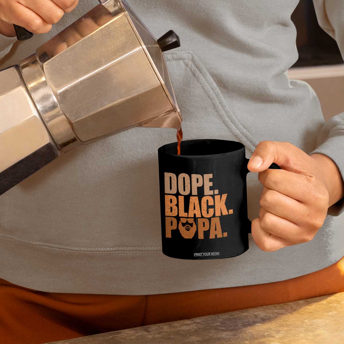 Dope Black Papa Coffee Mug Proud African American Fathers Day Gift