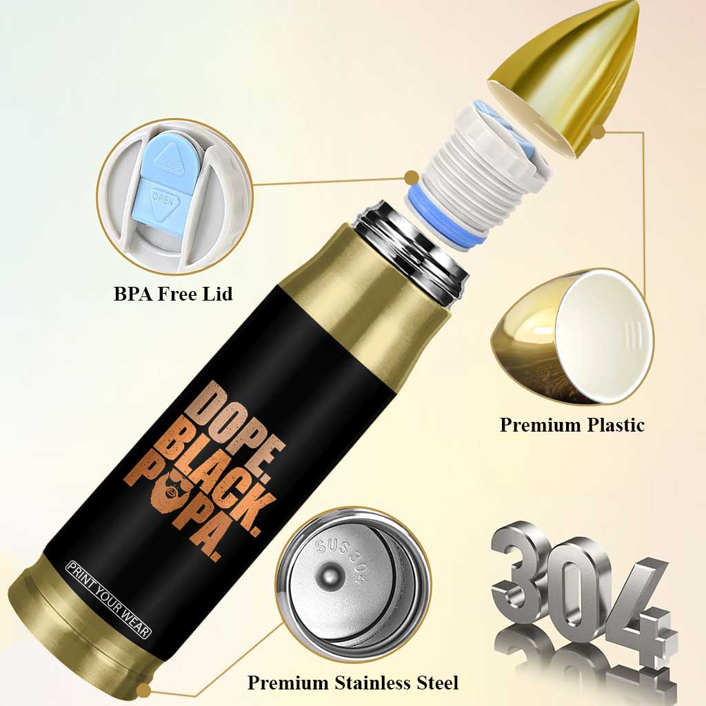 Dope Black Papa Bullet Tumbler Proud African American Fathers Day Gift