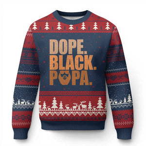 Dope Black Papa Ugly Christmas Sweater Proud African American Fathers Day Gift