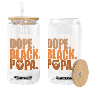 Dope Black Papa Glass Can Proud African American Fathers Day Gift