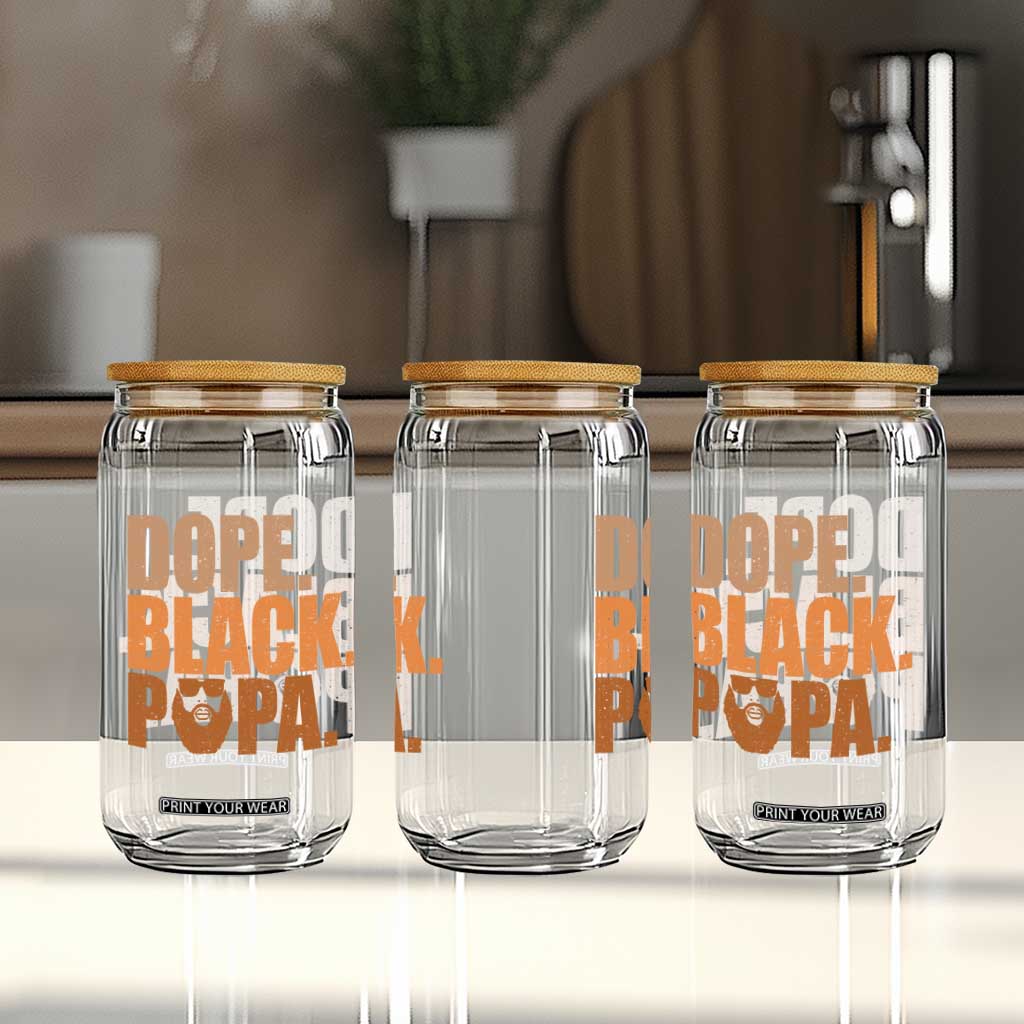Dope Black Papa Glass Can Proud African American Fathers Day Gift