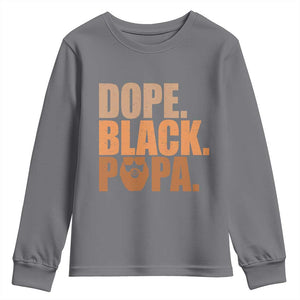 Dope Black Papa Youth Sweatshirt Proud African American Fathers Day Gift