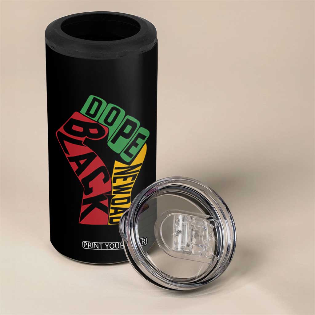 First Fathers Day Black Dad 4 in 1 Can Cooler Tumbler New Dad Gift