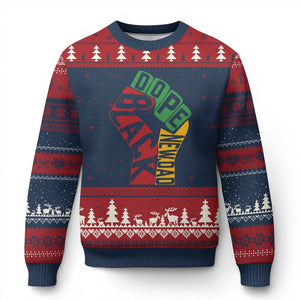 First Fathers Day Black Dad Ugly Christmas Sweater New Dad Gift