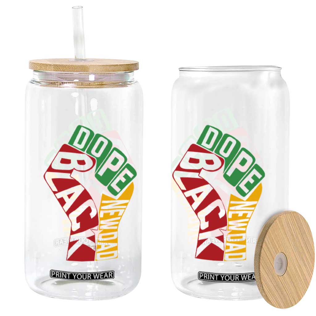 First Fathers Day Black Dad Glass Can New Dad Gift