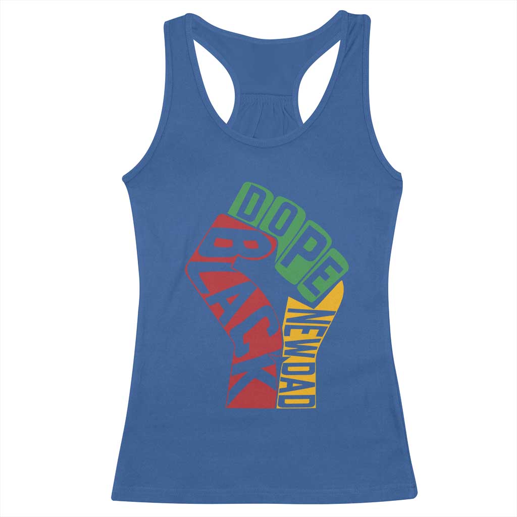 First Fathers Day Black Dad Racerback Tank Top New Dad Gift