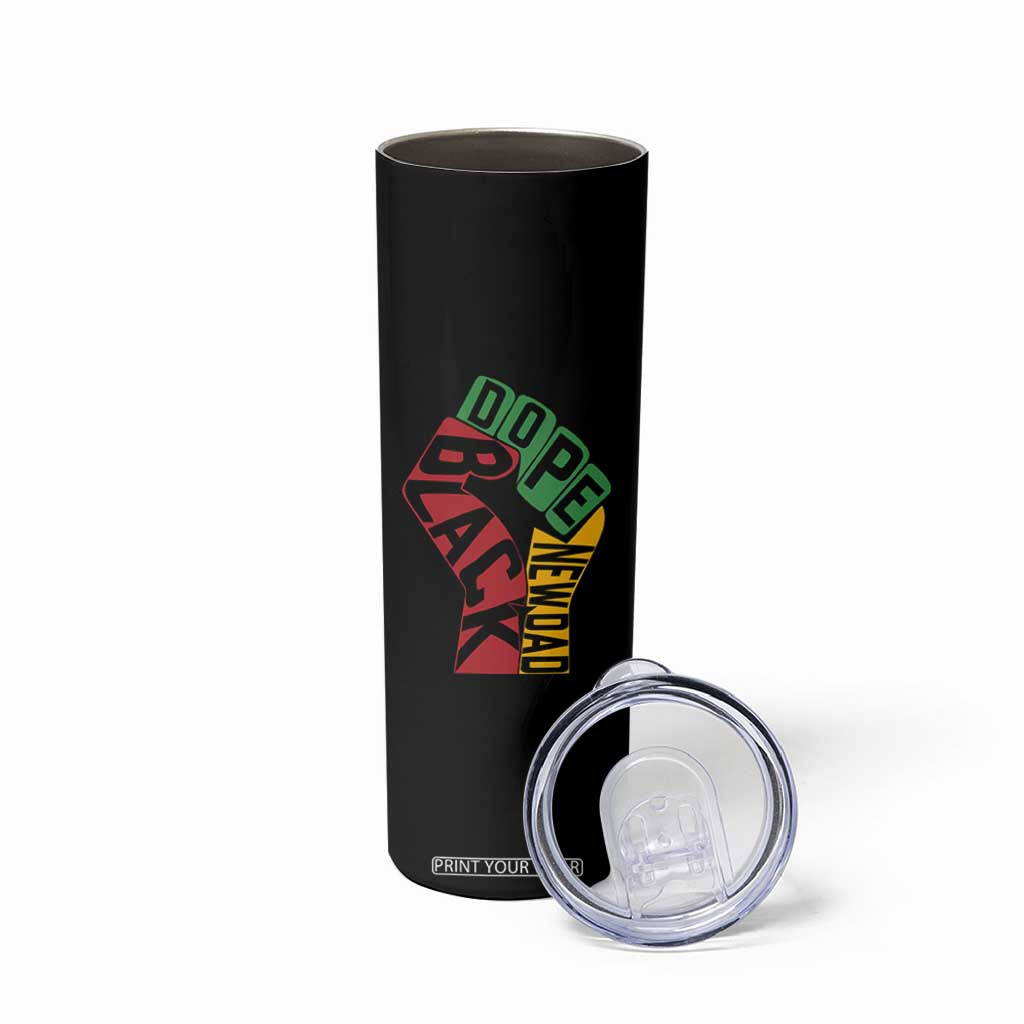 First Fathers Day Black Dad Skinny Tumbler New Dad Gift