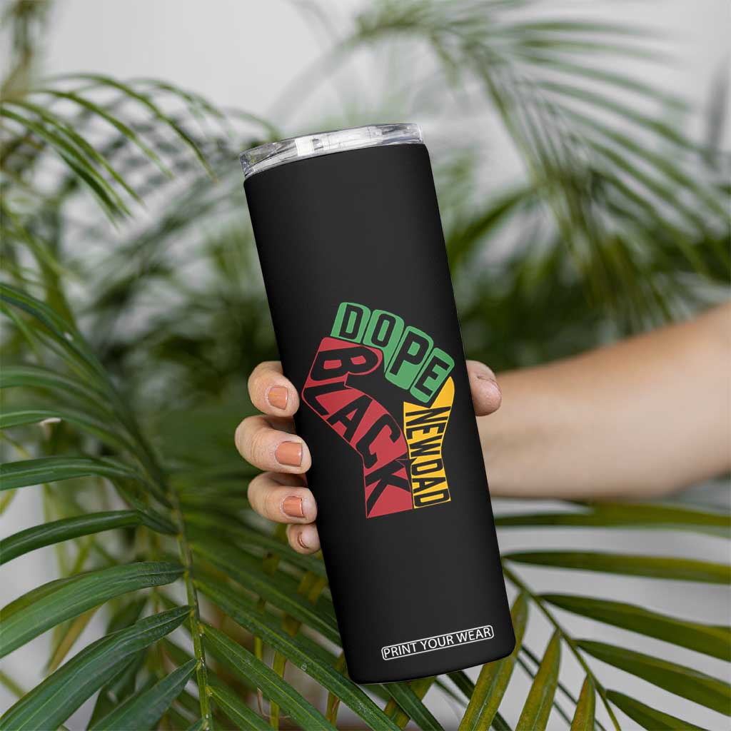 First Fathers Day Black Dad Skinny Tumbler New Dad Gift