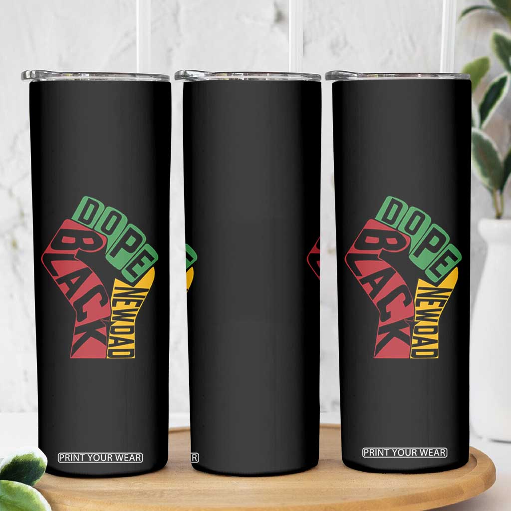 First Fathers Day Black Dad Skinny Tumbler New Dad Gift