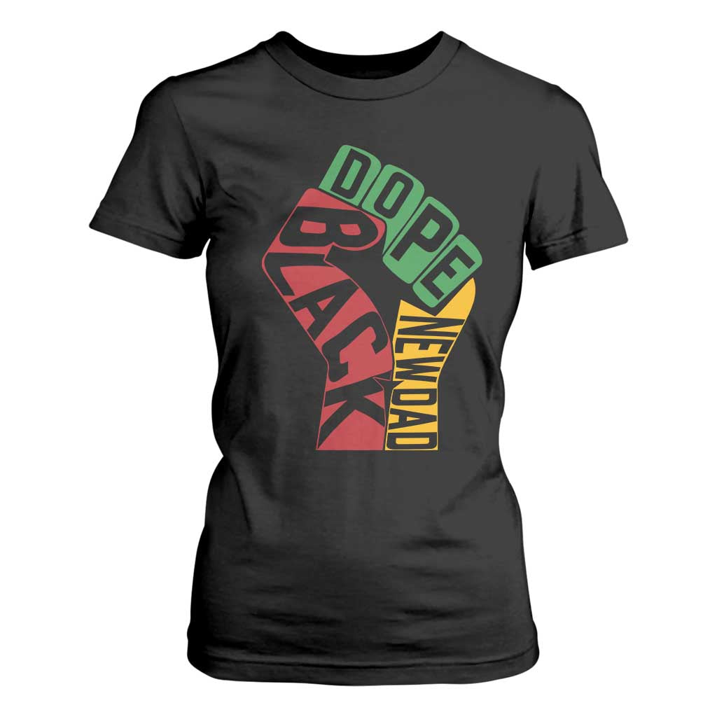 First Fathers Day Black Dad T Shirt For Women New Dad Gift TS12 Black Print Your Wear