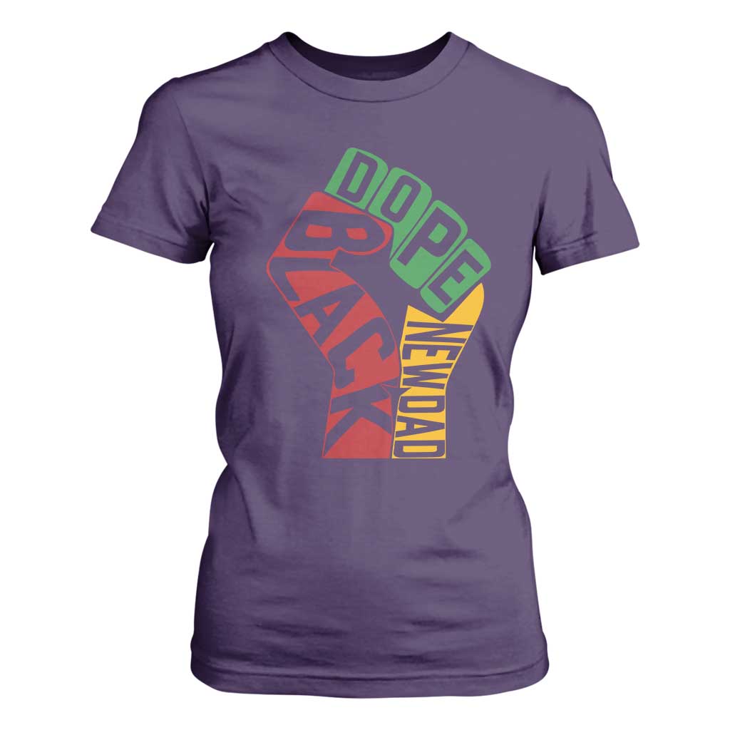 First Fathers Day Black Dad T Shirt For Women New Dad Gift
