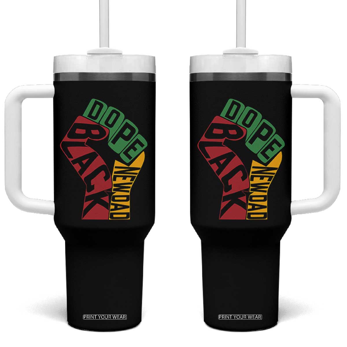 First Fathers Day Black Dad Tumbler With Handle New Dad Gift