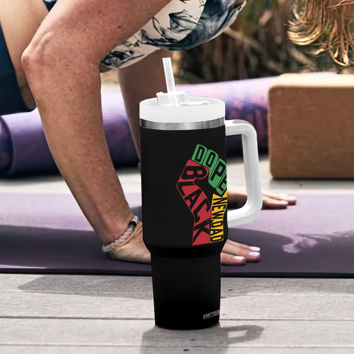 First Fathers Day Black Dad Tumbler With Handle New Dad Gift