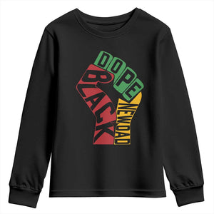 First Fathers Day Black Dad Youth Sweatshirt New Dad Gift