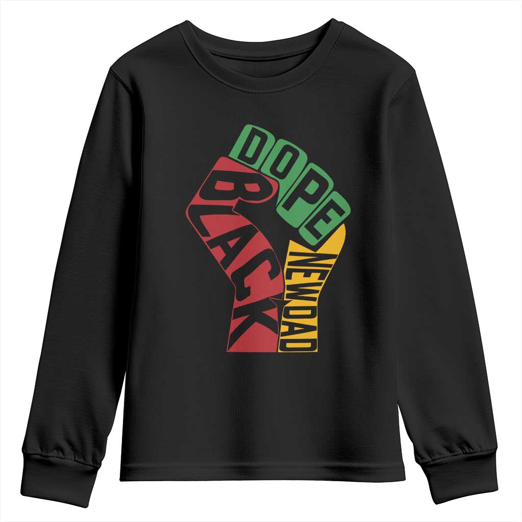First Fathers Day Black Dad Youth Sweatshirt New Dad Gift TS12 Black Print Your Wear