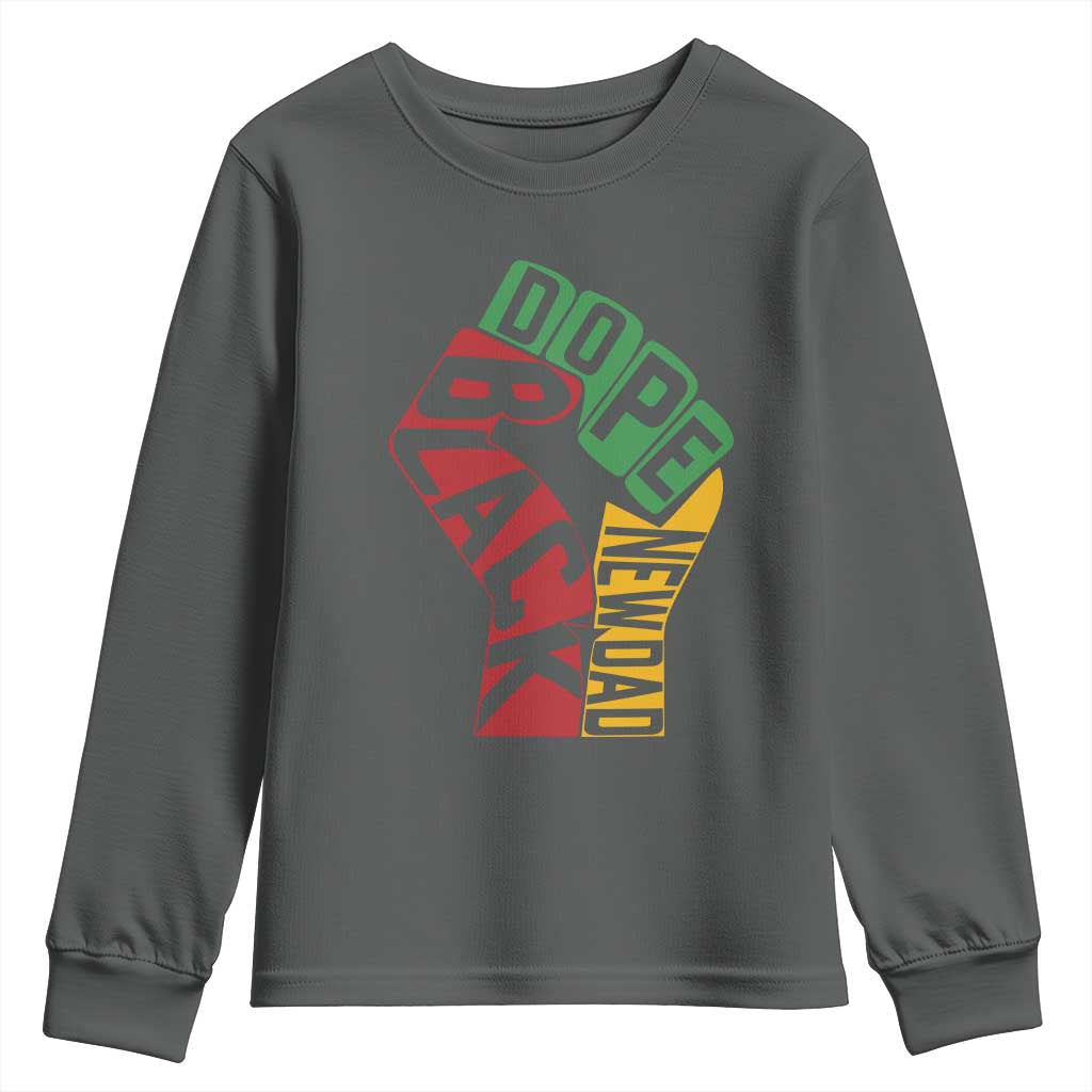 First Fathers Day Black Dad Youth Sweatshirt New Dad Gift