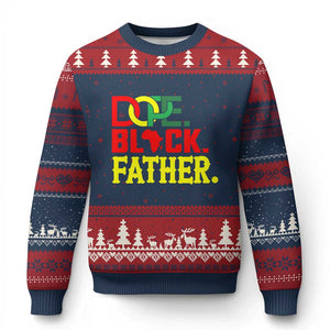 Dope Black Father Ugly Christmas Sweater Proud Black Father Gift