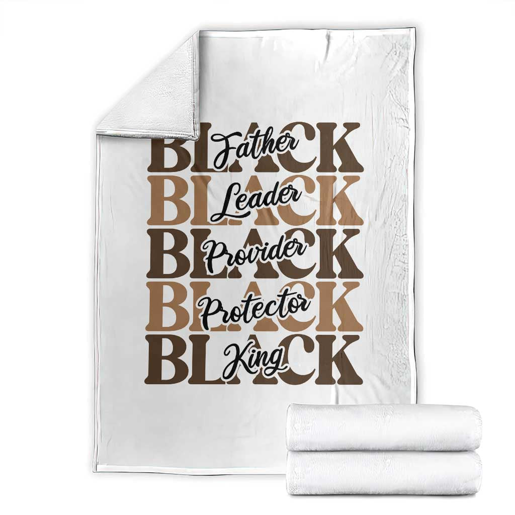 Father Leader Provider Protector King Throw Blanket Proud Black Dad Gift