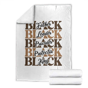 Father Leader Provider Protector King Throw Blanket Proud Black Dad Gift