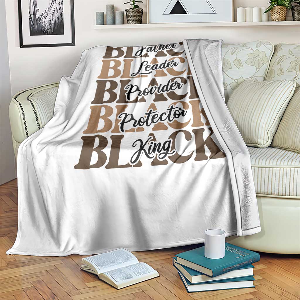 Father Leader Provider Protector King Throw Blanket Proud Black Dad Gift