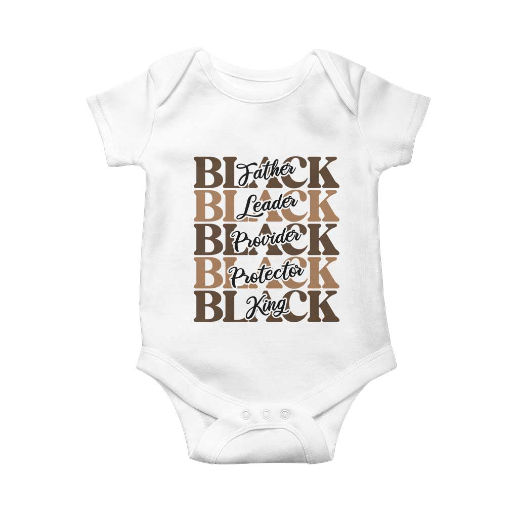 Father Leader Provider Protector King Baby Onesie Proud Black Dad Gift TS12 White Print Your Wear