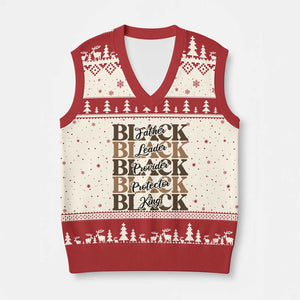 Father Leader Provider Protector King V-Neck Knit Sweater Vest Proud Black Dad Gift