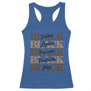Father Leader Provider Protector King Racerback Tank Top Proud Black Dad Gift