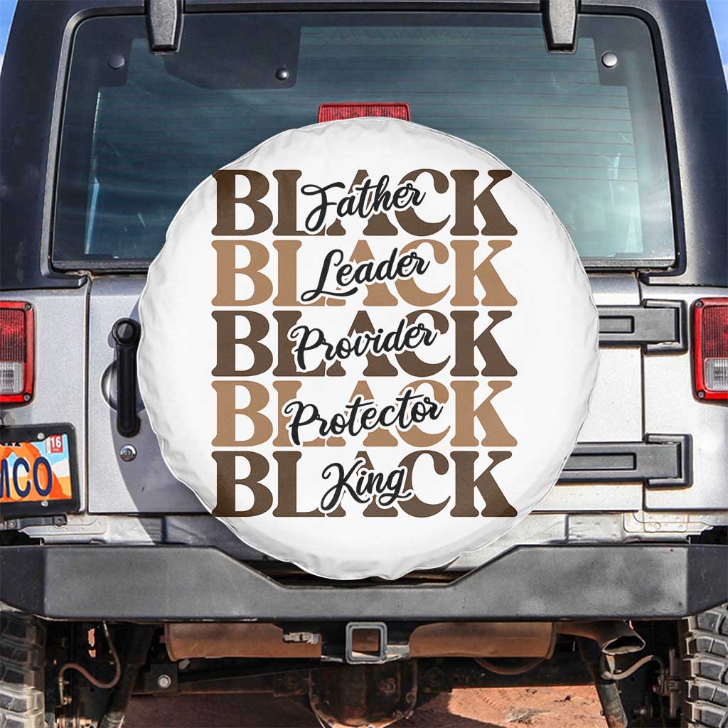 Father Leader Provider Protector King Spare Tire Cover Proud Black Dad Gift