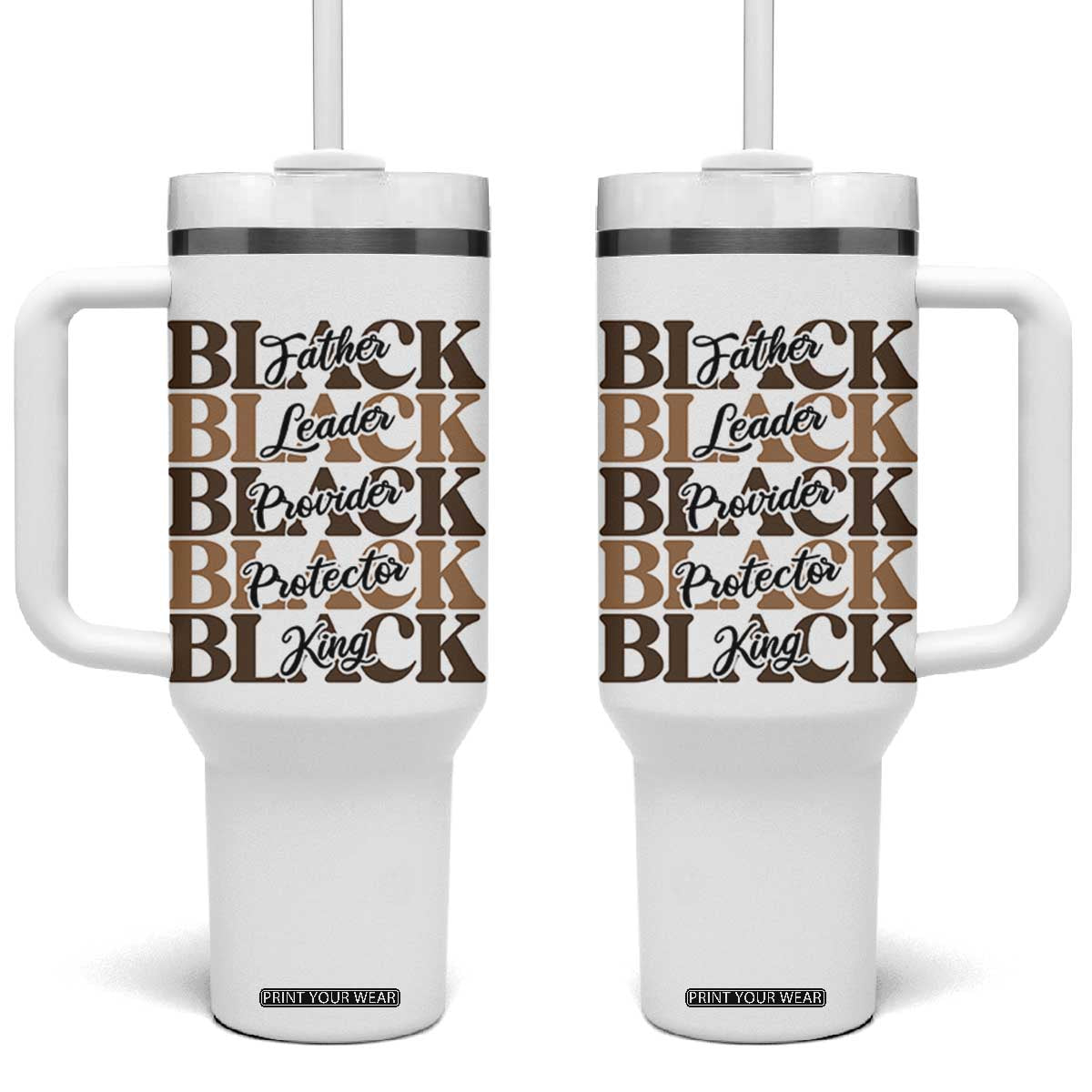 Father Leader Provider Protector King Tumbler With Handle Proud Black Dad Gift