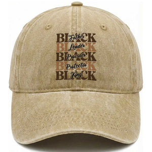Father Leader Provider Protector King Washed Cotton Baseball Cap Proud Black Dad Gift