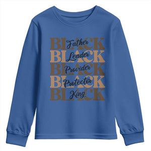 Father Leader Provider Protector King Youth Sweatshirt Proud Black Dad Gift
