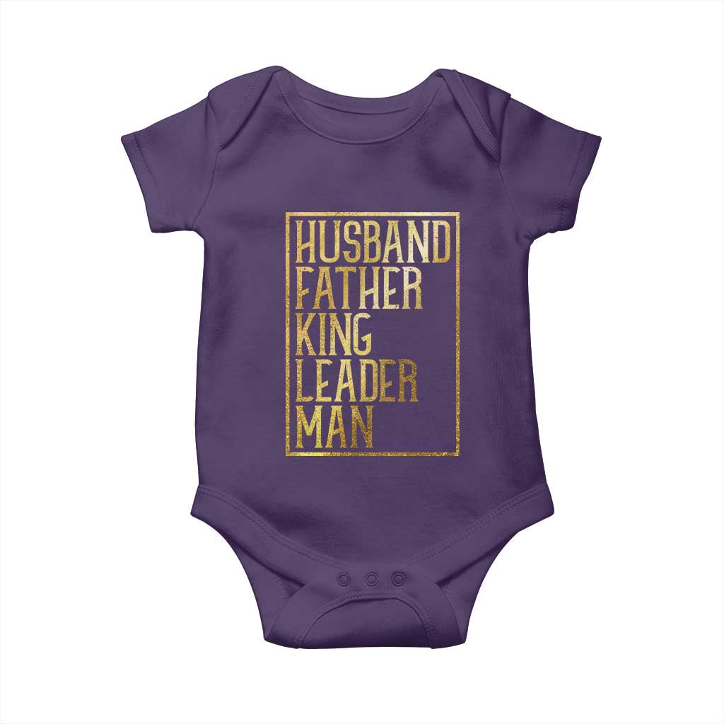 Husband Father King Leader Man Baby Onesie Proud Black Dad Gift