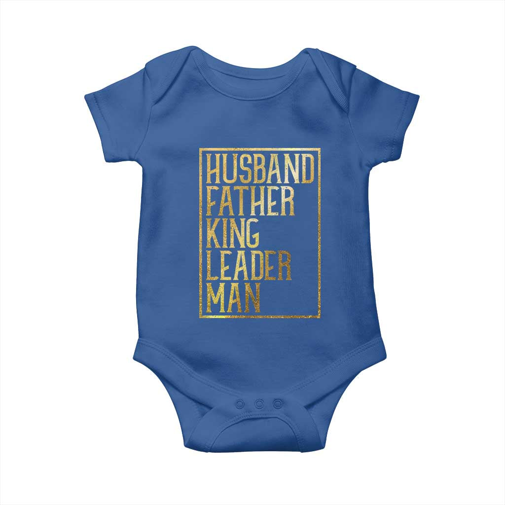 Husband Father King Leader Man Baby Onesie Proud Black Dad Gift