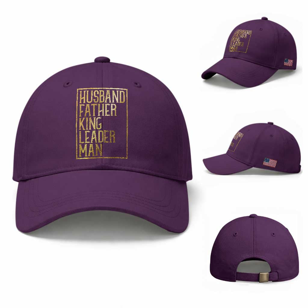 Husband Father King Leader Man Baseball Cap Proud Black Dad Gift