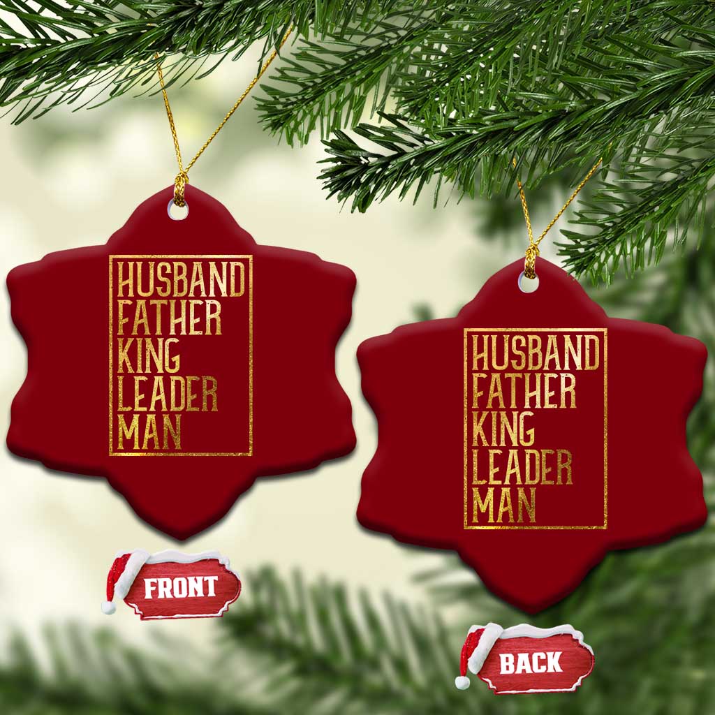 Husband Father King Leader Man Ceramic Ornament Proud Black Dad Gift