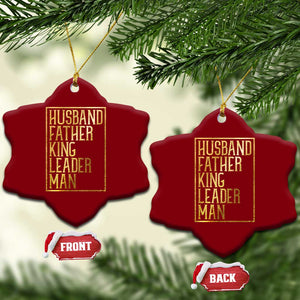 Husband Father King Leader Man Ceramic Ornament Proud Black Dad Gift