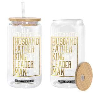 Husband Father King Leader Man Glass Can Proud Black Dad Gift