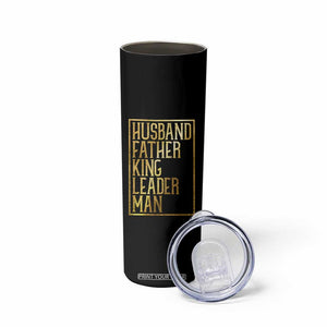 Husband Father King Leader Man Skinny Tumbler Proud Black Dad Gift